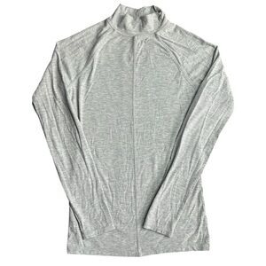 Yogalicious‎ Heavenly Rib Mock Neck Long Sleeve Top Gray Size XS